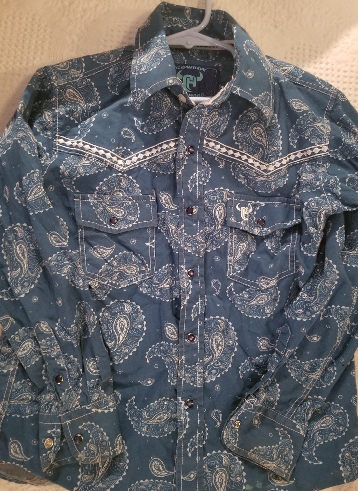Cowboy button up/snaps dress shirt